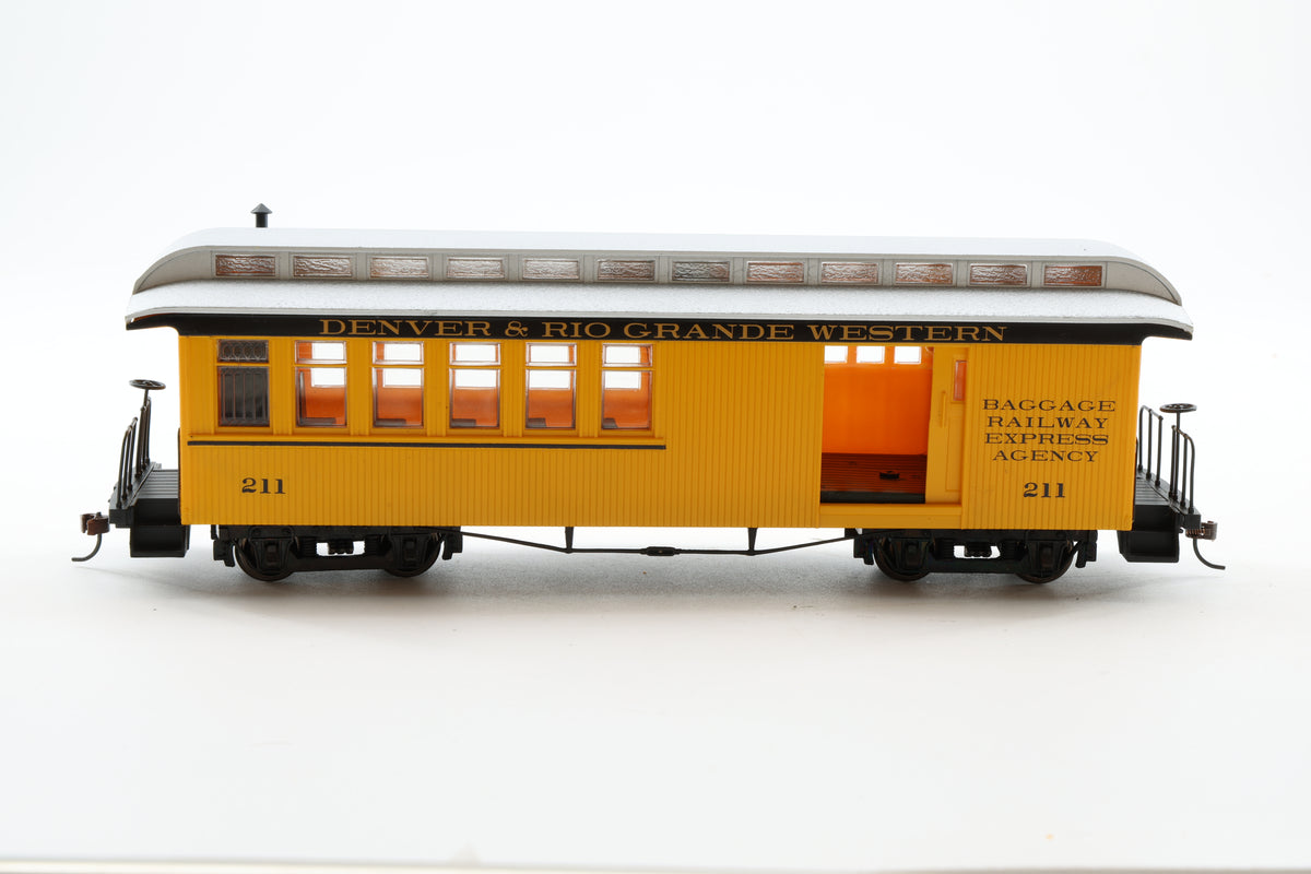 Spectrum/Bachmann On30 Rake of Three Baggage/Combine Cars, 'Denver & Rio Grande Western'