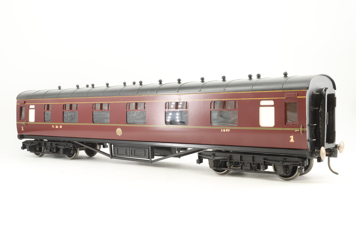 Wrightways Gauge 1 LMS Corridor First Coach Lined Maroon
