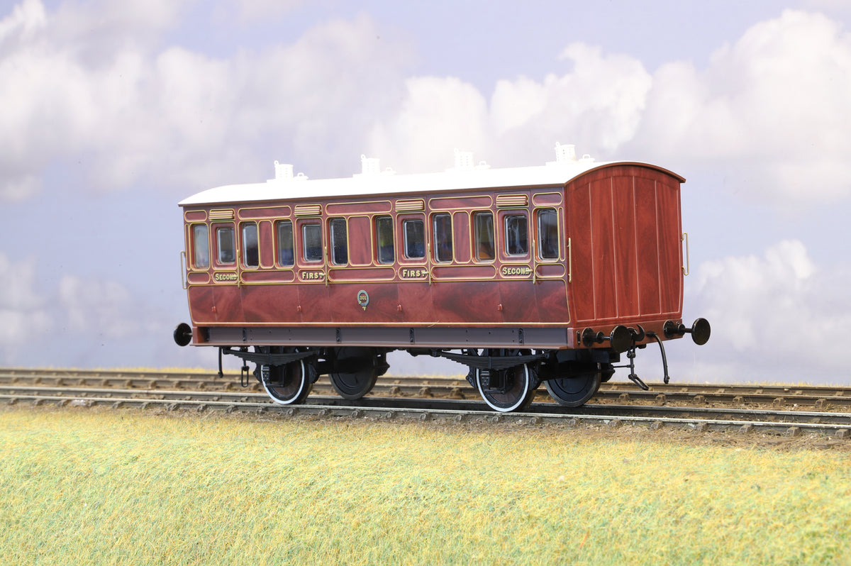 Dapol Finescale O Gauge Stroudley 4-Wheel Oil Lit Coach No. 301 Mahogany (no Lights)