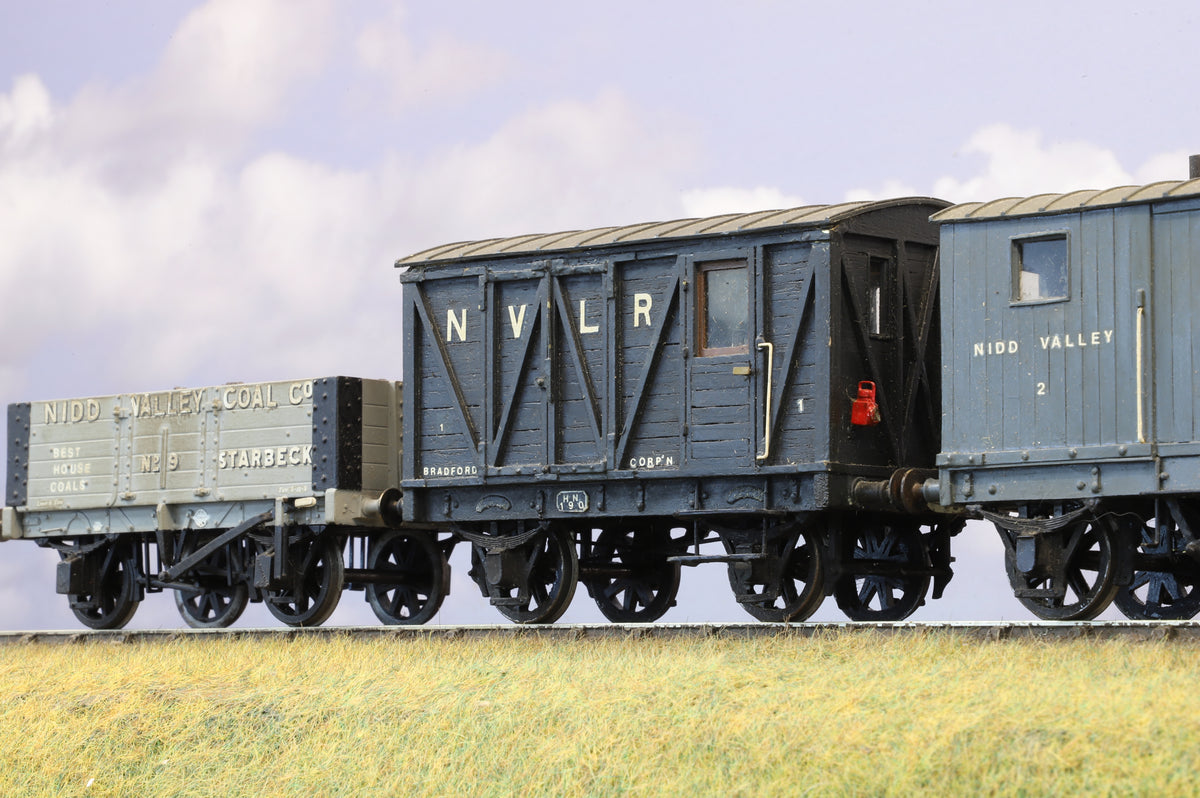 Finescale O Gauge (Kit-Built) Rake of 3 x Nidd Valley Goods Vehicles (Weathered)