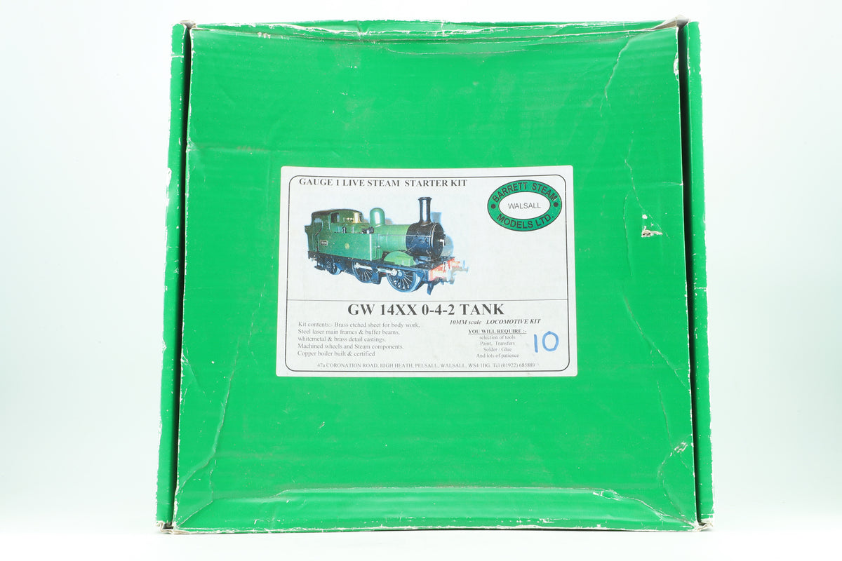 Barrett Steam Models Gauge 1 Live Steam GWR 14xx 0-4-2T Tank Locomotive Kit (Unbuilt Kit)