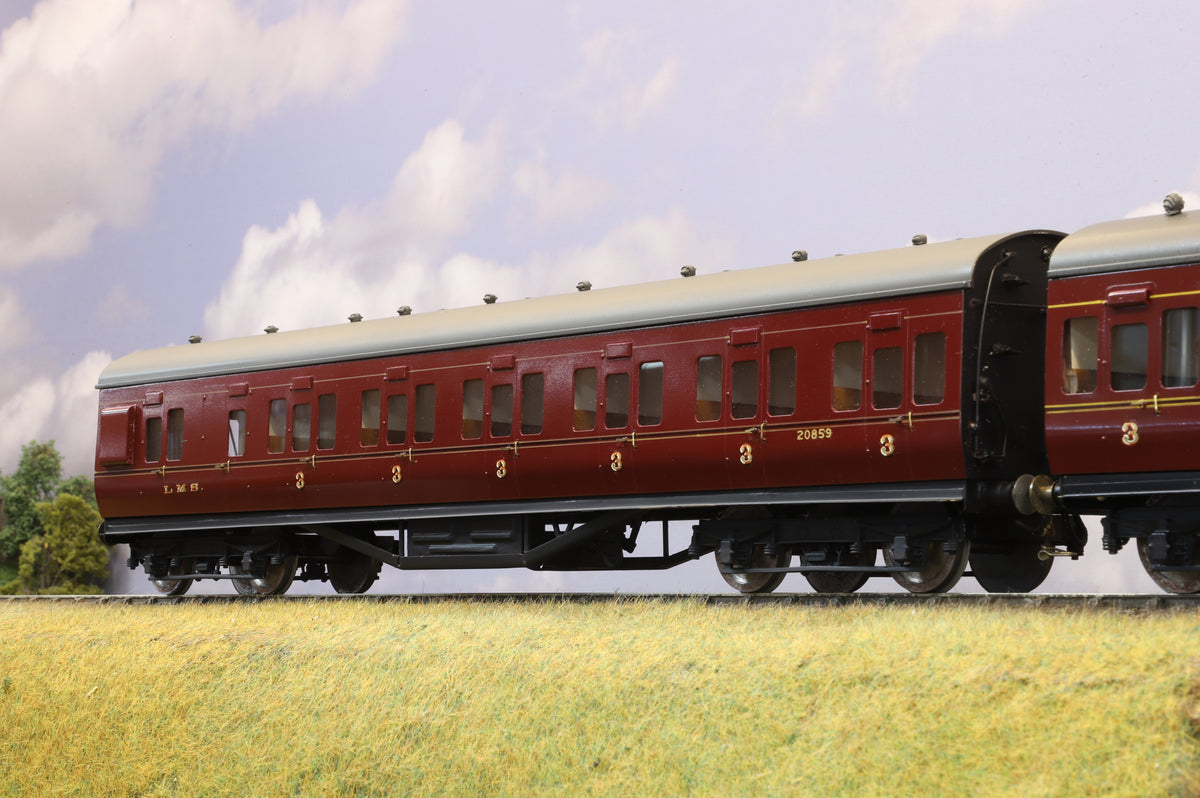 EK Models Finescale O Gauge LMS (Maroon) Pair of Suburban coaches