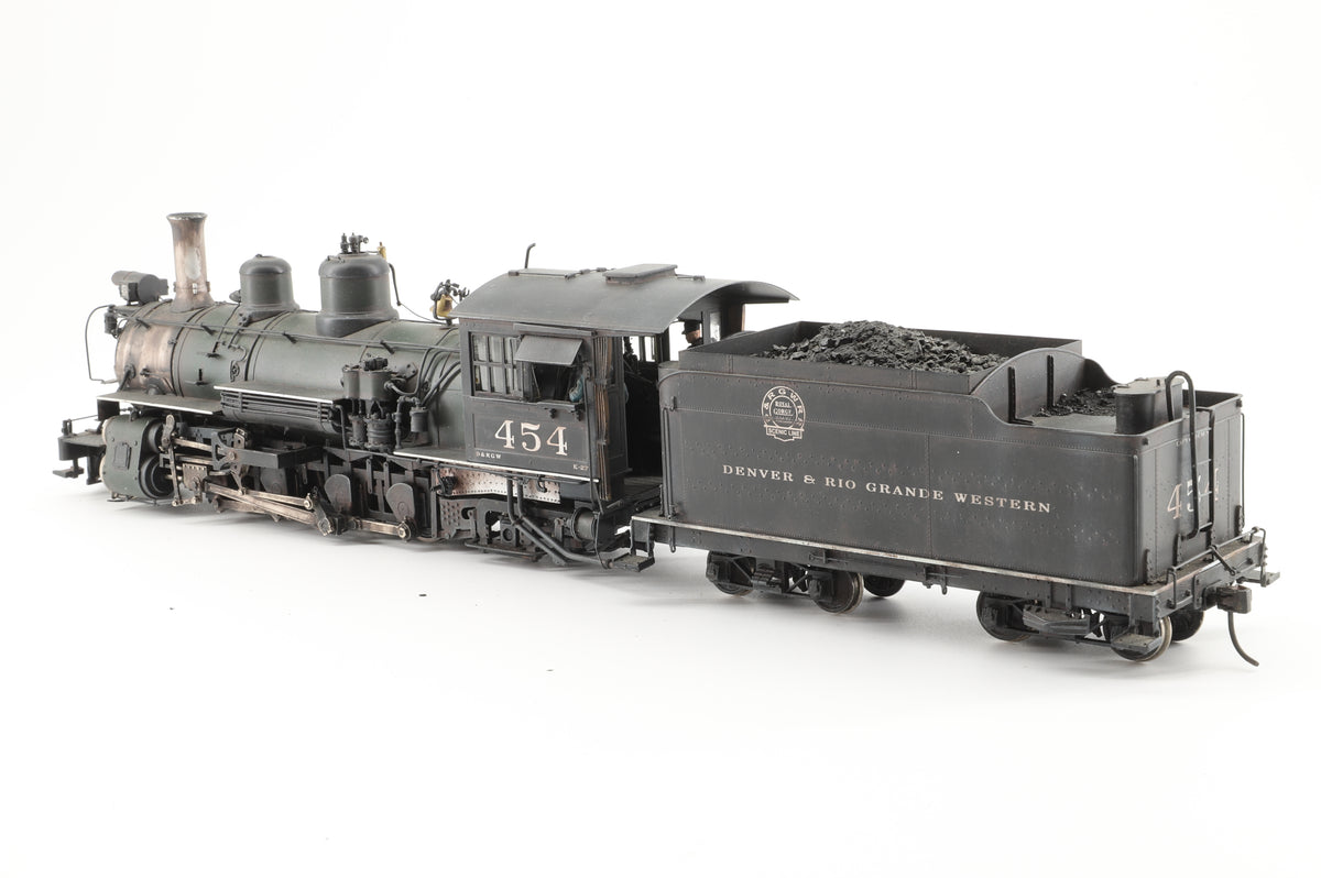 Berlyn Locomotive Works On3 D&RGW Class K-27 Royal Gorge Herald Green Boiler No.454 (Pro Weathered & Detailed)