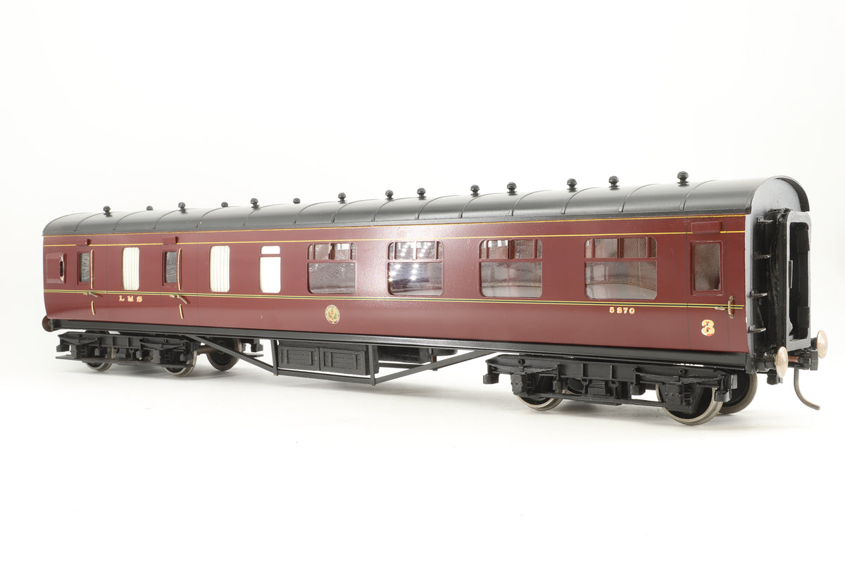 Wrightways Gauge 1 LMS Corridor Third Coach Lined Maroon