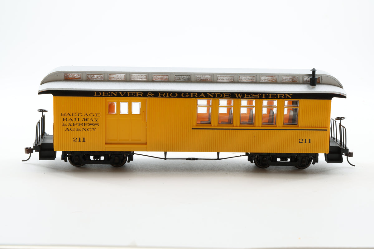 Spectrum/Bachmann On30 Rake of Three Baggage/Combine Cars, 'Denver & Rio Grande Western'