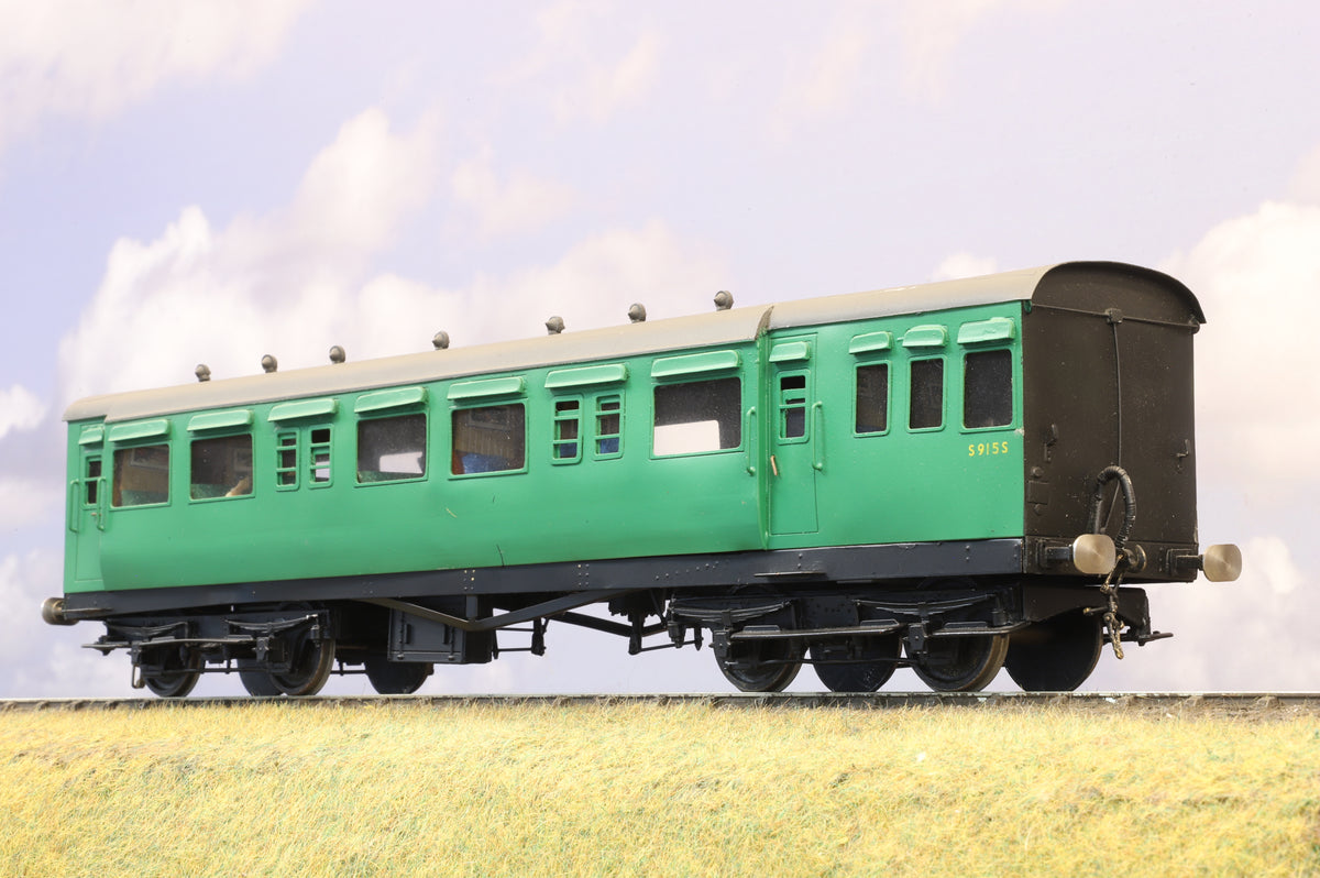 Kit-built Finescale O Gauge ex SECR Push-Pull Coach, BR (S) Green No.S915S