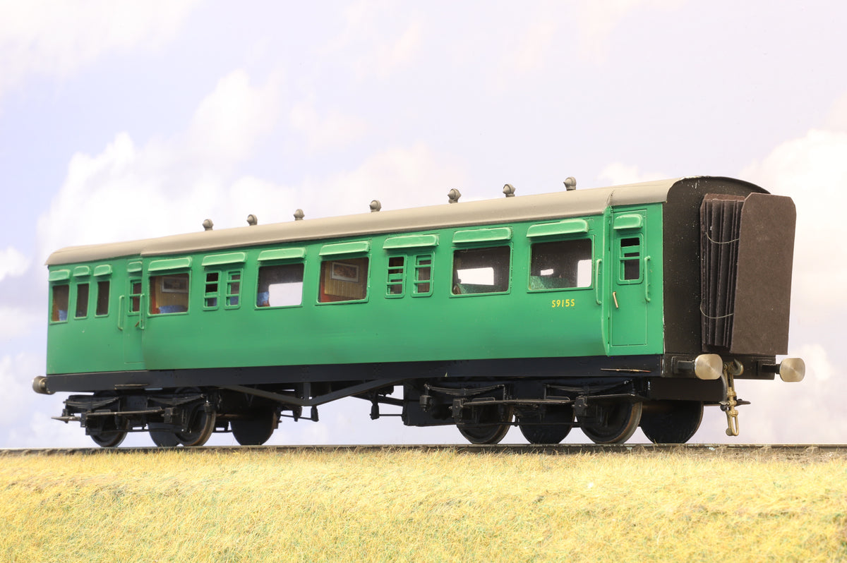 Kit-built Finescale O Gauge ex SECR Push-Pull Coach, BR (S) Green No.S915S