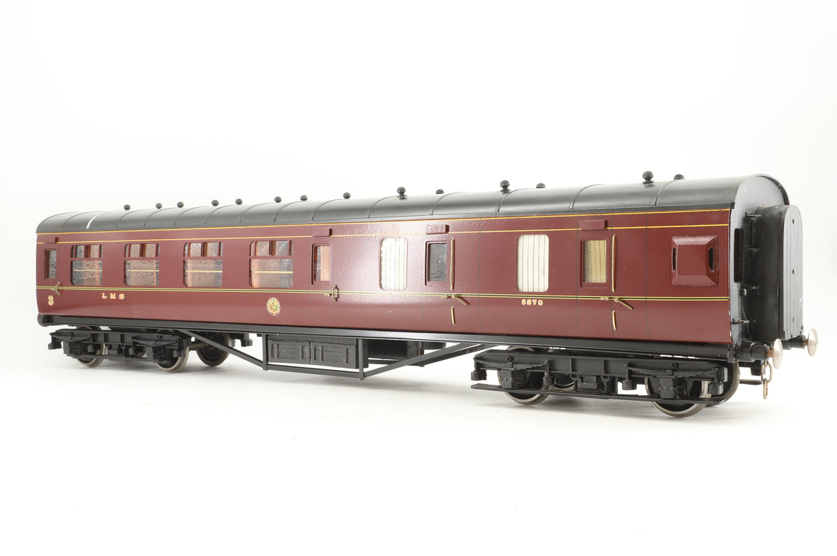 Wrightways Gauge 1 LMS Corridor Third Coach Lined Maroon