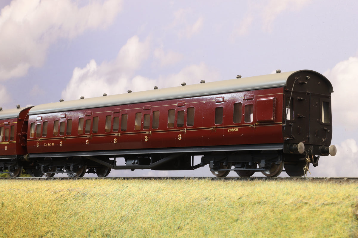 EK Models Finescale O Gauge LMS (Maroon) Pair of Suburban coaches