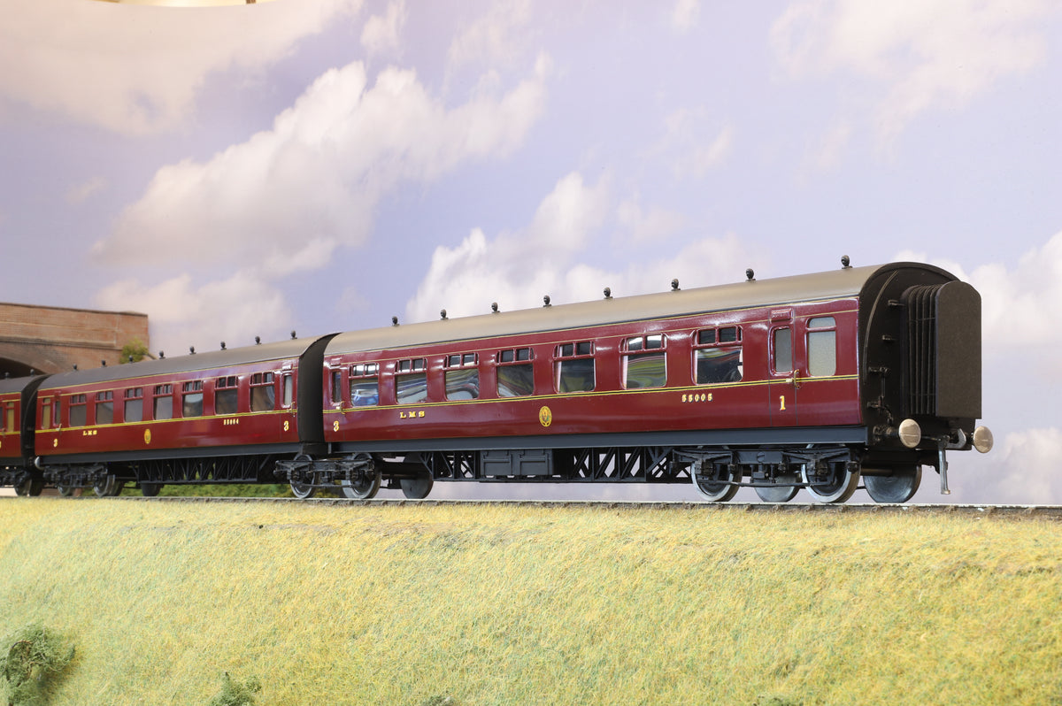 Finescale O Gauge (Kit-Built) Set of 4 LMS Articulated Coaches LMS Maroon