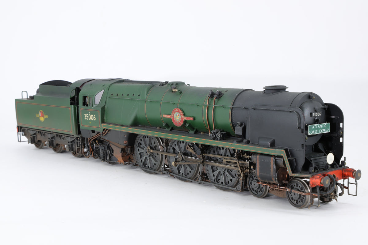 Finescale O Gauge (Kit-Built) ex-SR Rebuilt Merchant Navy No. 35006 'Peninsular & Oriental S. N. Co' BR Green Pro-Weathered