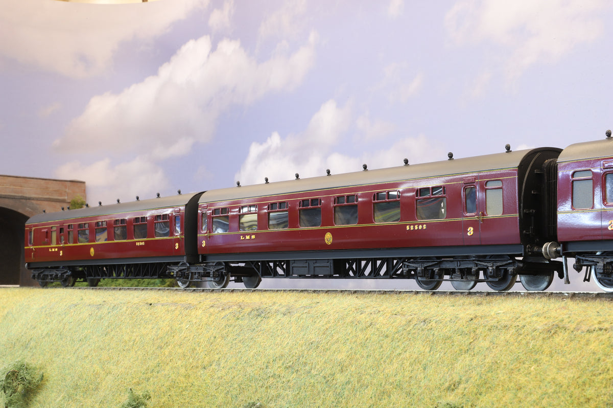 Finescale O Gauge (Kit-Built) Set of 4 LMS Articulated Coaches LMS Maroon