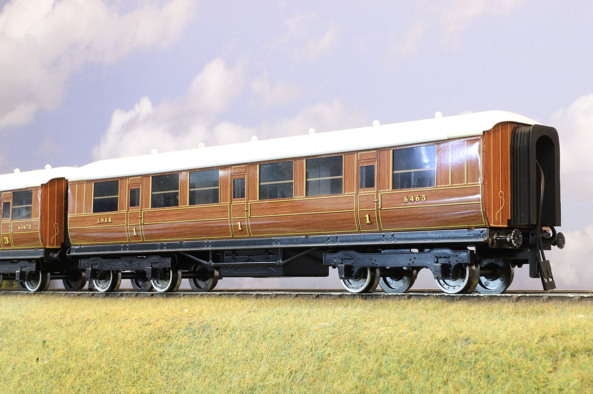 Darstaed Coarse Scale O Set of 3 LNER Gresley Coaches Teak &#39;Set A&#39;