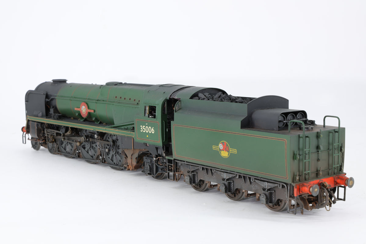 Finescale O Gauge (Kit-Built) ex-SR Rebuilt Merchant Navy No. 35006 'Peninsular & Oriental S. N. Co' BR Green Pro-Weathered
