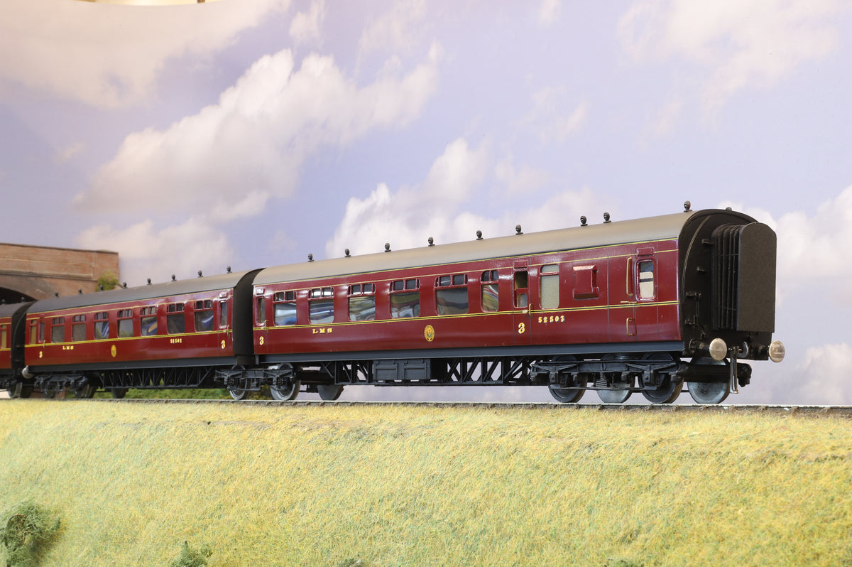 Finescale O Gauge (Kit-Built) Set of 4 LMS Articulated Coaches LMS Maroon