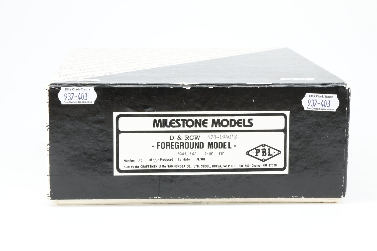 P–B–L Milestone Models Sn3 Rio Grande K-28 2-8-2 No. 478 Weathered