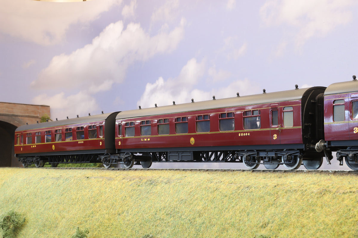 Finescale O Gauge (Kit-Built) Set of 4 LMS Articulated Coaches LMS Maroon