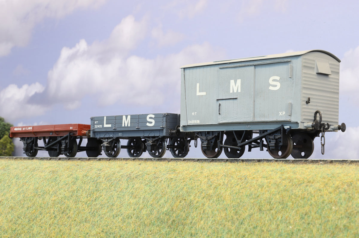 Finescale O Gauge (Kit-Built) Trio of LMS Wagons/Vans