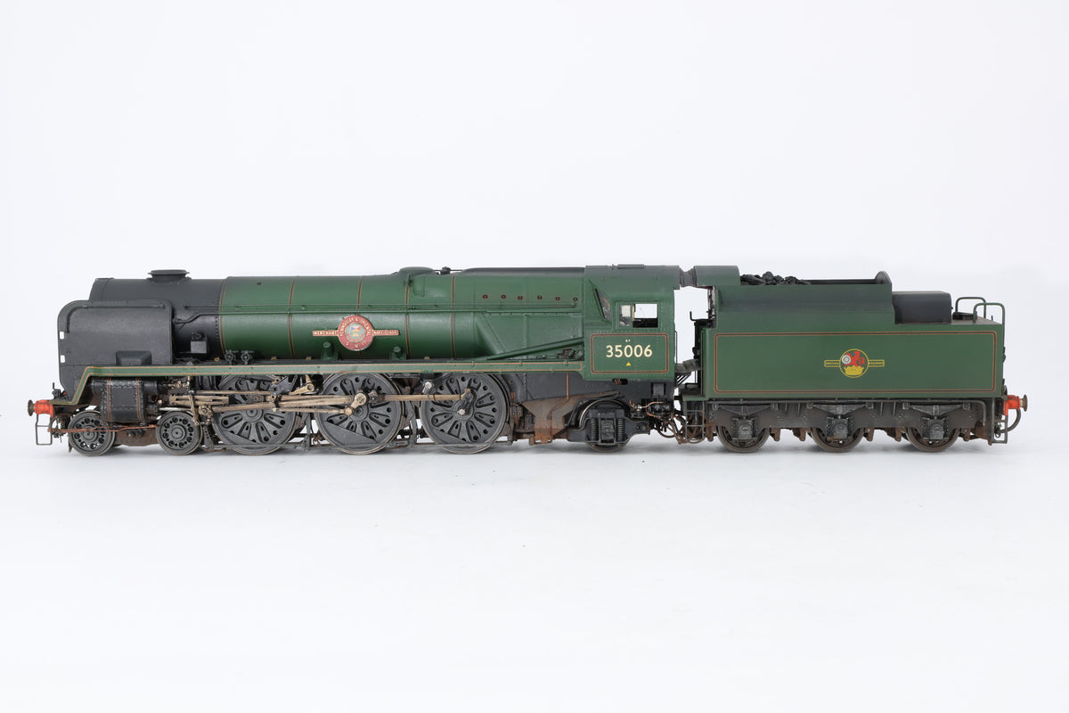 Finescale O Gauge (Kit-Built) ex-SR Rebuilt Merchant Navy No. 35006 'Peninsular & Oriental S. N. Co' BR Green Pro-Weathered