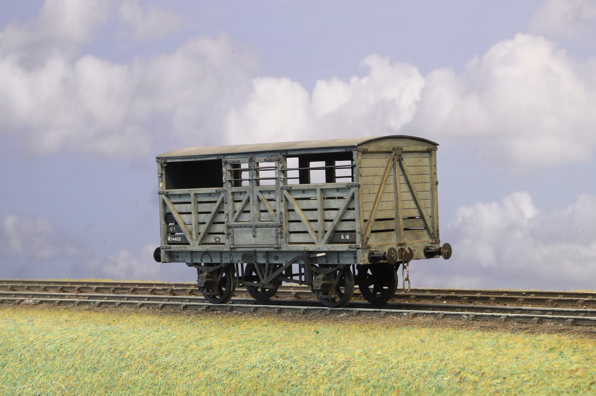 Finescale O Gauge (Kit-Built) ex-MR/LMS 12T Cattle Wagon No. M14400 BR Grey Weathered