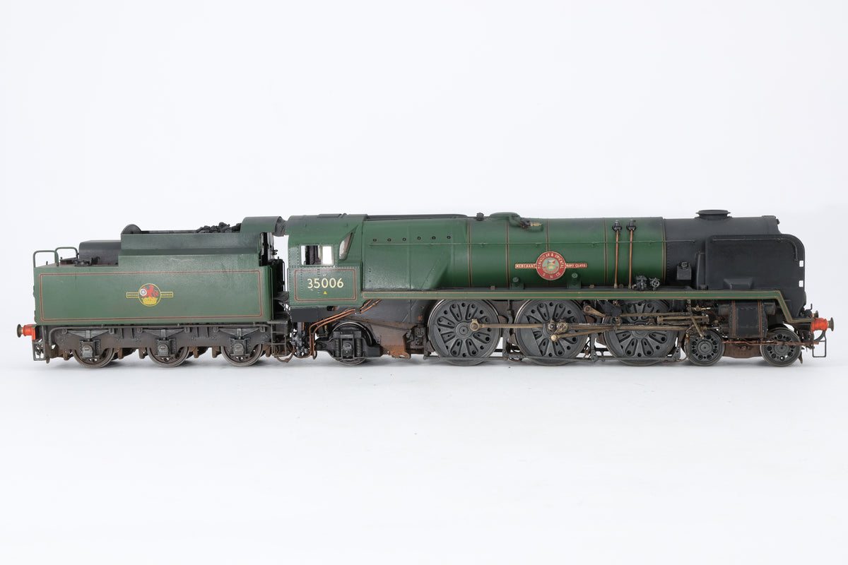 Finescale O Gauge (Kit-Built) ex-SR Rebuilt Merchant Navy No. 35006 'Peninsular & Oriental S. N. Co' BR Green Pro-Weathered