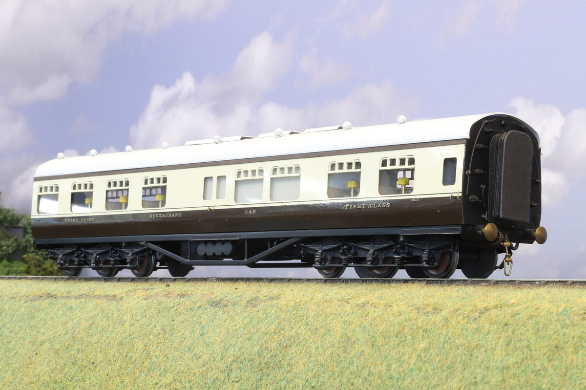 EK Models Finescale O Gauge (Kit-Built) GWR 12 Wheel Restaurant Car Chocolate & Cream