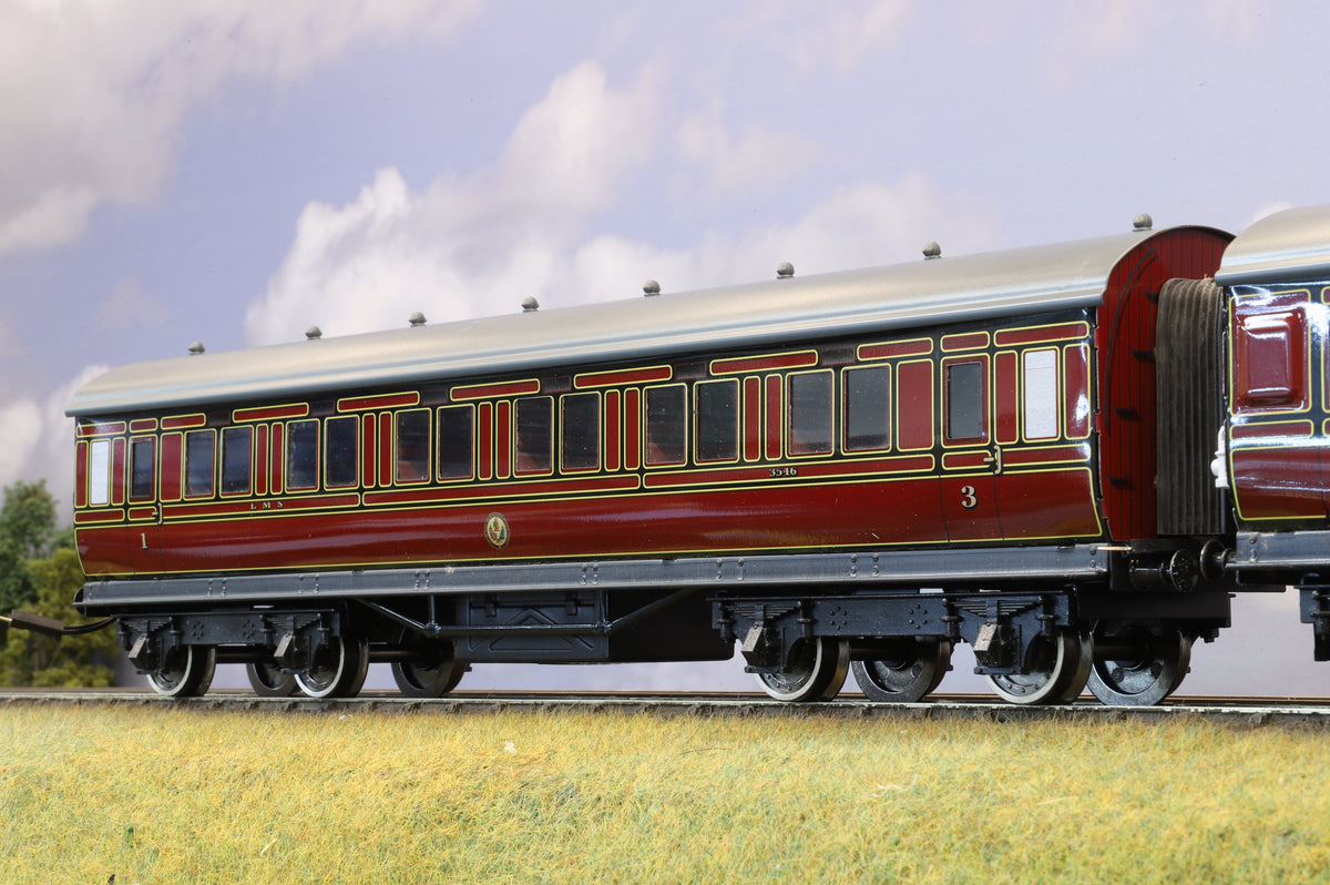 Darstaed Coarse Scale O Set of 3 LMS Period I Coaches Crimson Lake &#39;Set A&#39;