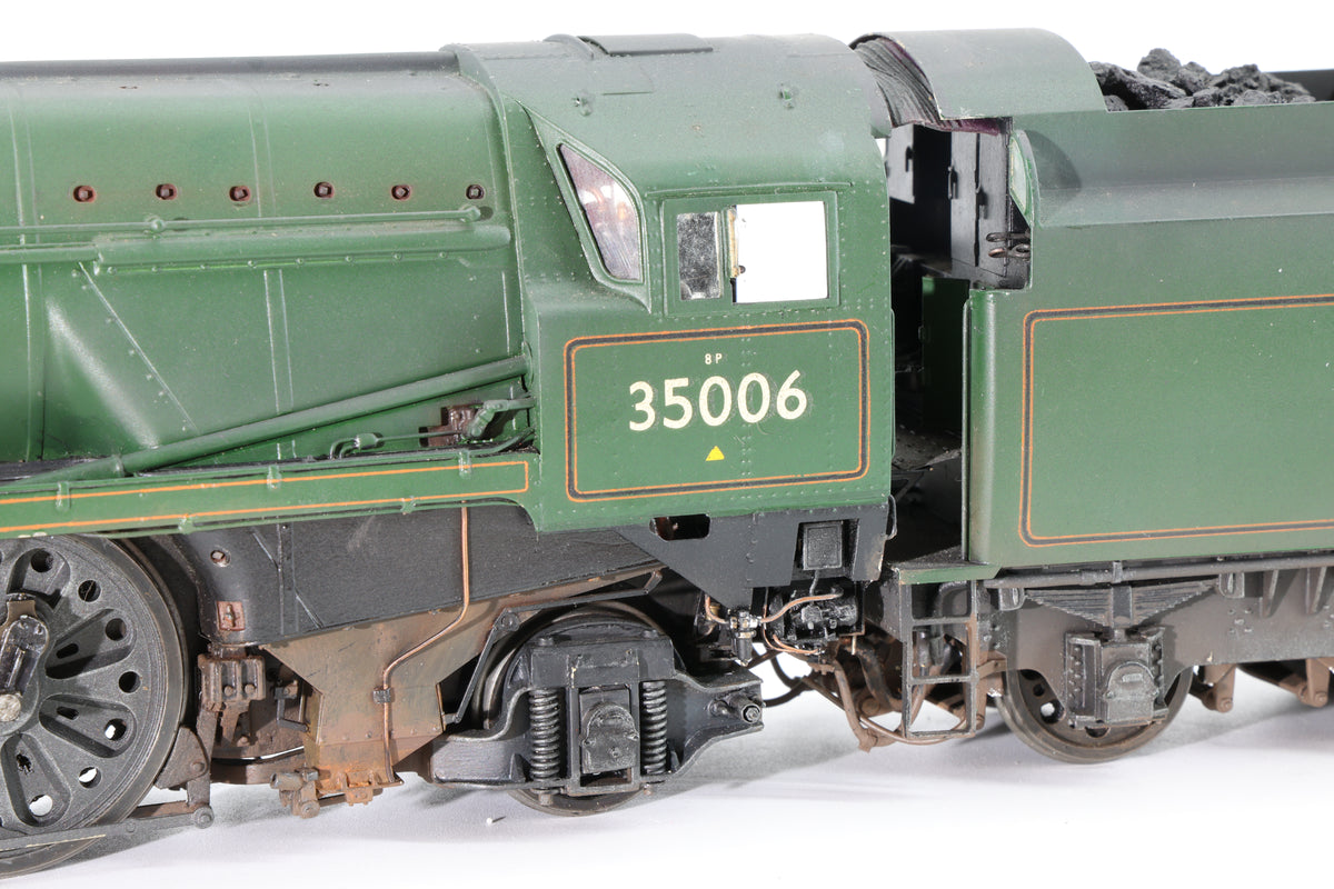 Finescale O Gauge (Kit-Built) ex-SR Rebuilt Merchant Navy No. 35006 'Peninsular & Oriental S. N. Co' BR Green Pro-Weathered