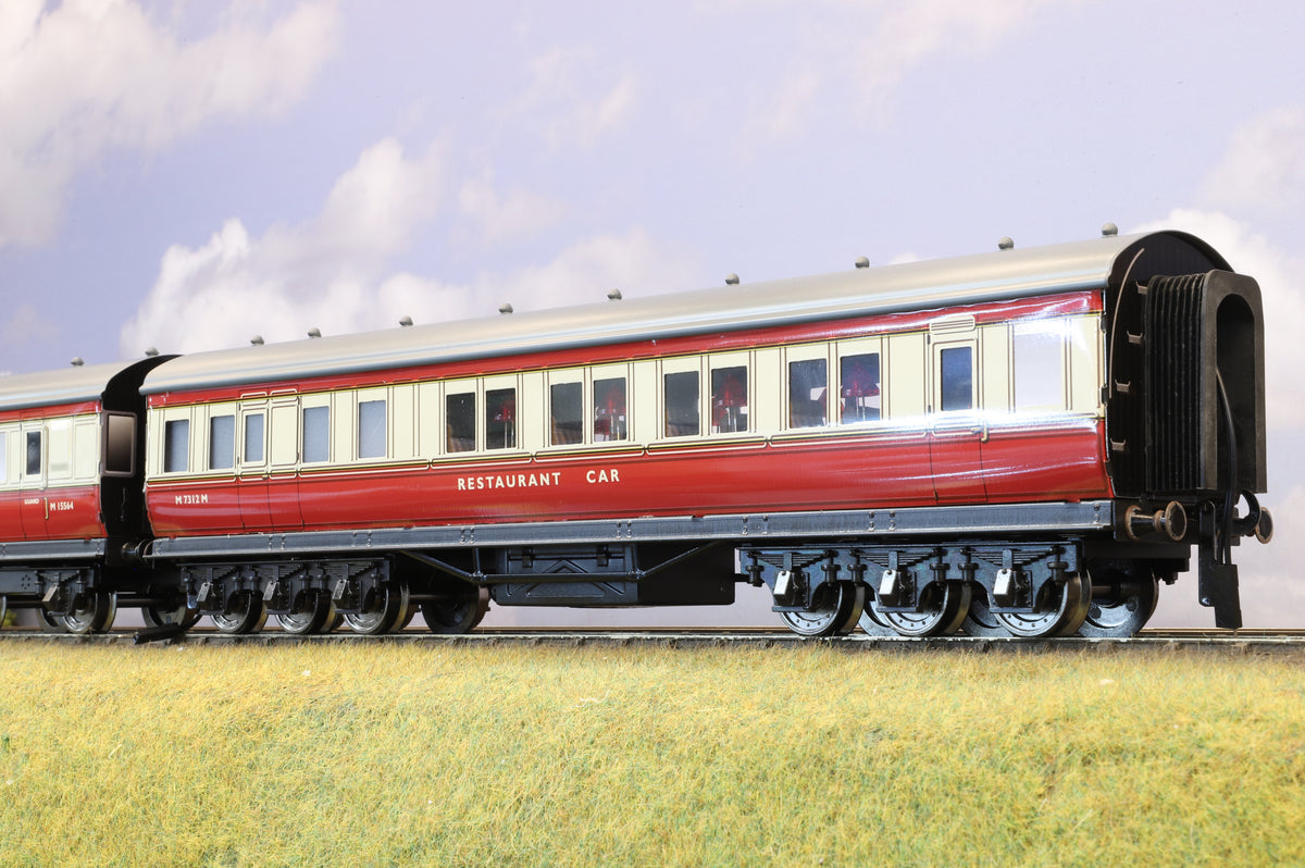 Darstaed Coarse Scale O Set of 3 LMS Period I Coaches BR Crimson &amp; Cream &#39;Set B&#39;