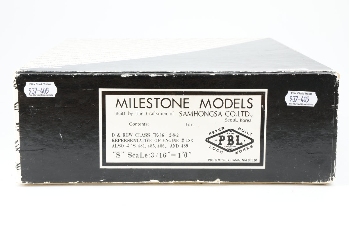 P–B–L Milestone Models Sn3 Rio Grande K-36 2-8-2 No. 482 Weathered