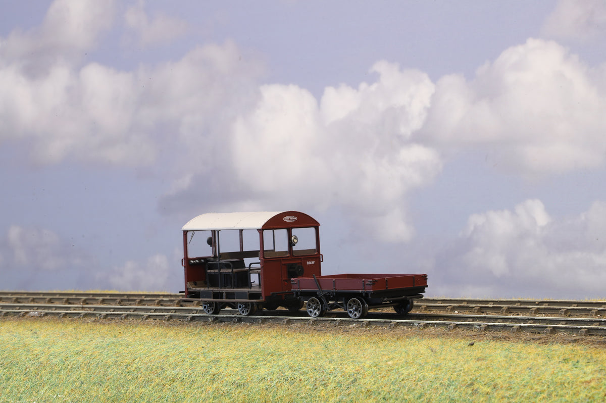 Finescale O Gauge Ellis Clark Trains Wickham Trolley & Trailer BR Maroon B14W DCC Sound