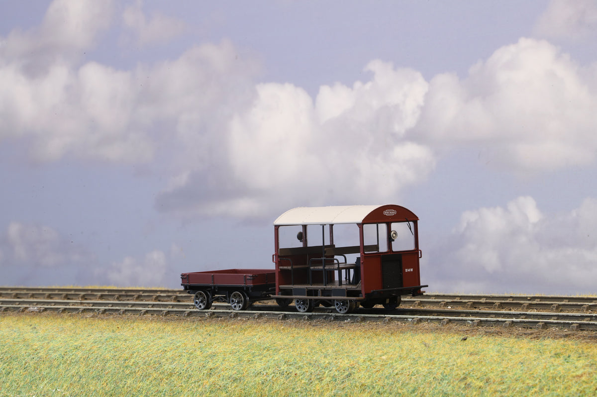Finescale O Gauge Ellis Clark Trains Wickham Trolley & Trailer BR Maroon B14W DCC Sound