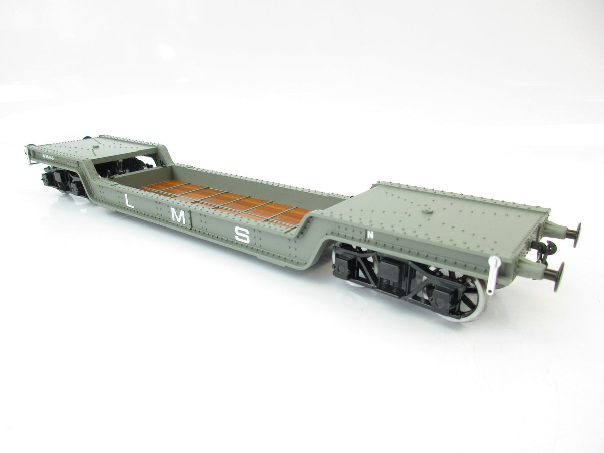 Darstaed D32-5 7mm Finescale O Gauge 45 Ton Bogie Well Wagon LMS Grey