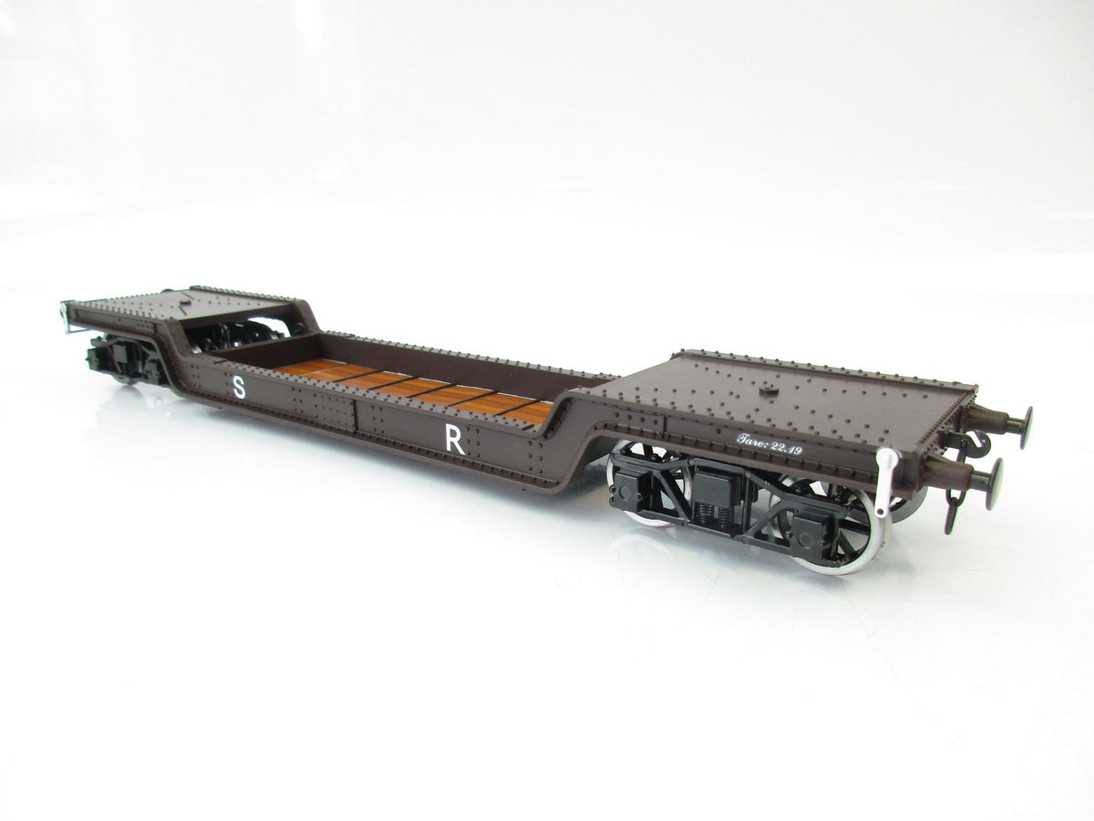 Darstaed D32-12 7mm Finescale O Gauge 45 Ton Bogie Well Wagon SR Brown