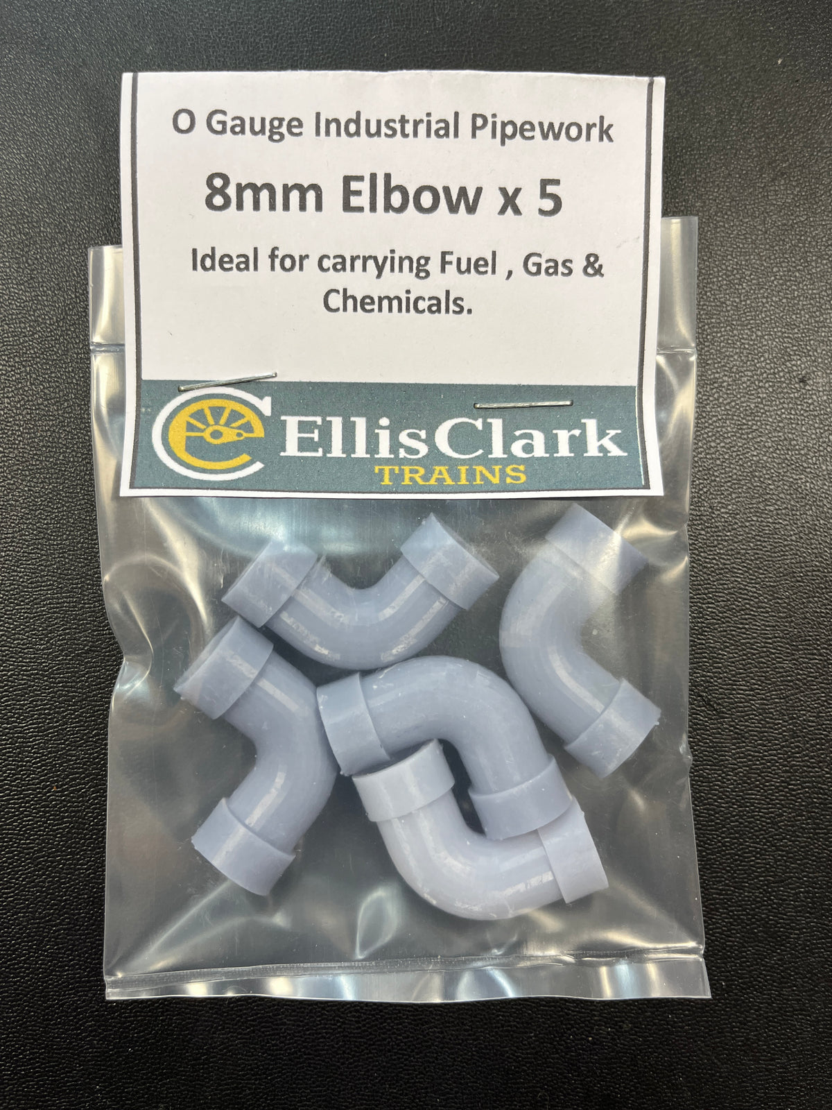 Made in Manchester Models O Gauge Industrial Pipework 8mm Elbow Sections (5-Pack) EB-8