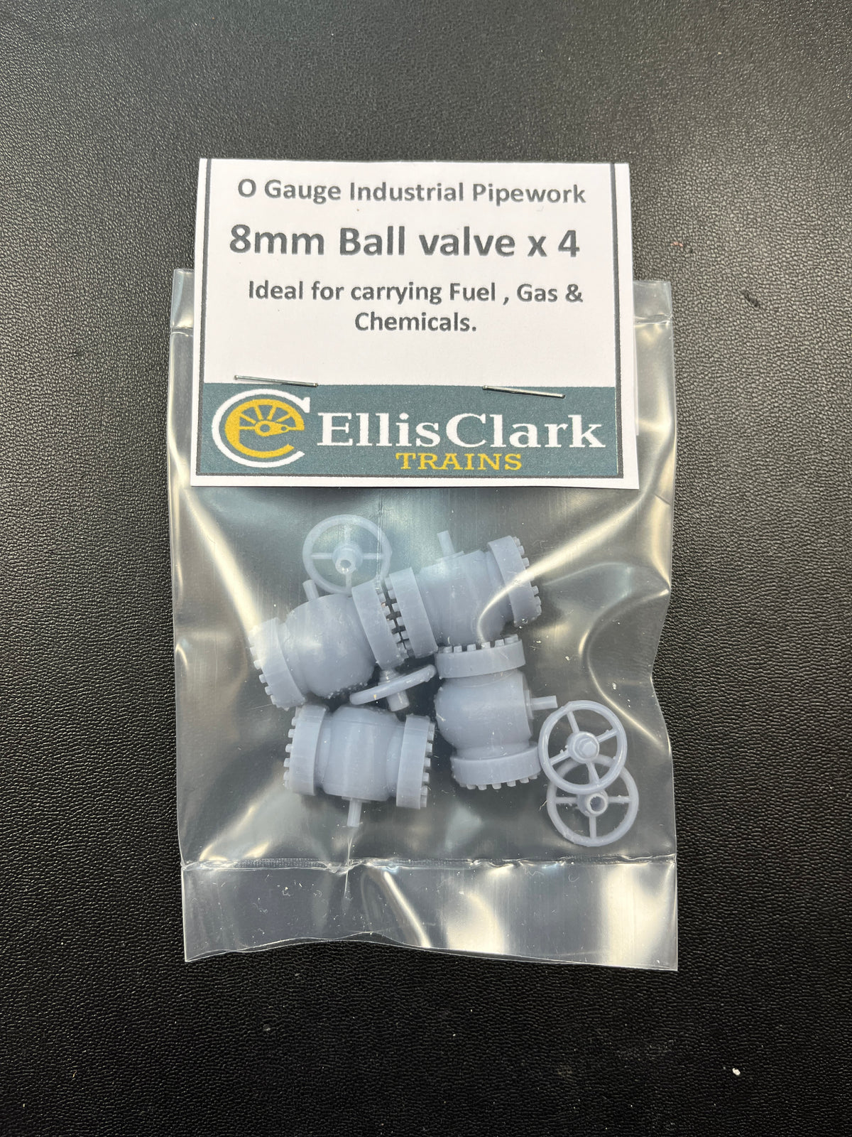 Made in Manchester Models O Gauge Industrial Pipework 8mm Ball Valves (4-Pack) BV-8