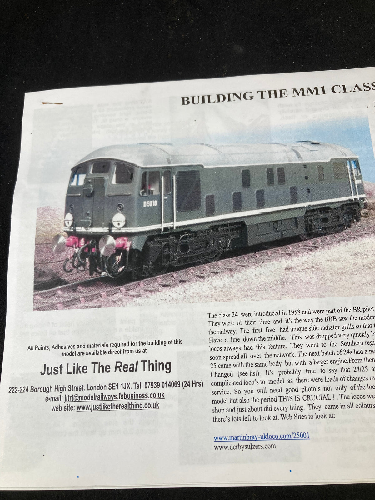 Just Like the Real Thing Finescale O Gauge Class 24 Kit