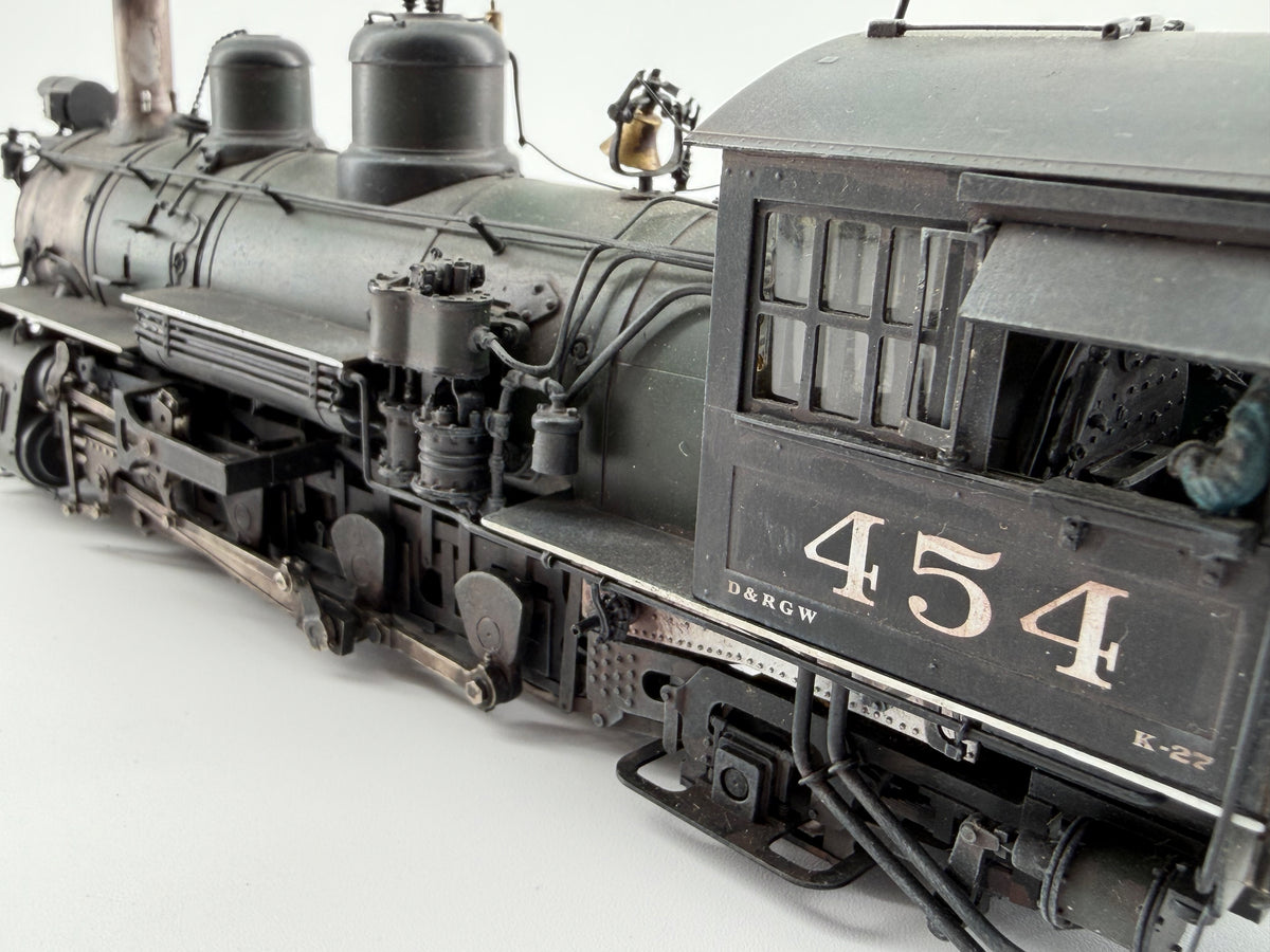 Berlyn Locomotive Works On3 D&RGW Class K-27 Royal Gorge Herald Green Boiler No.454 (Pro Weathered & Detailed)