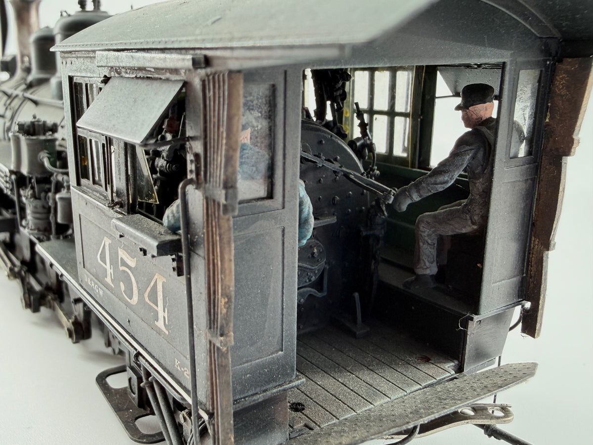 Berlyn Locomotive Works On3 D&RGW Class K-27 Royal Gorge Herald Green Boiler No.454 (Pro Weathered & Detailed)