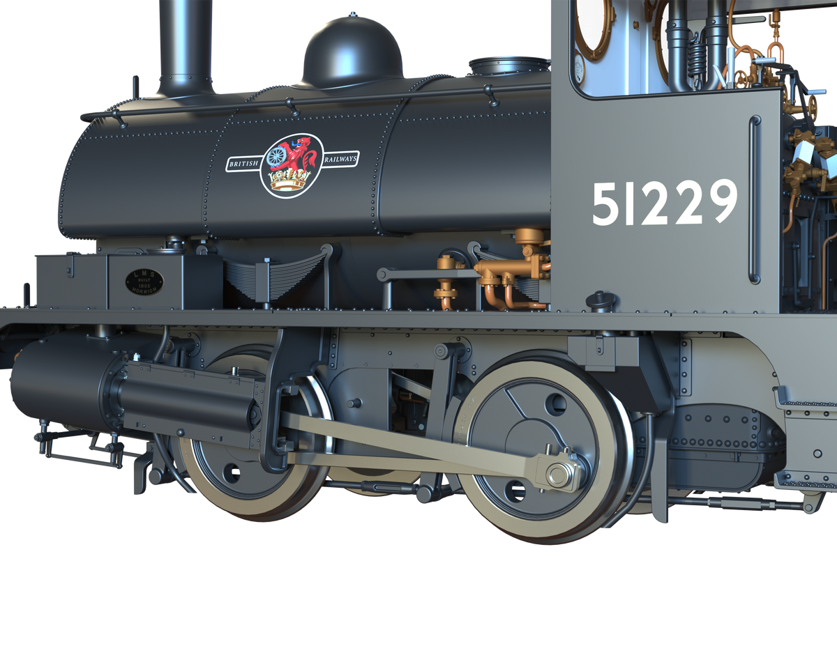 Ellis Clark Trains O Gauge E1047 L&amp;Y Class 21 Pug, BR Black Late &#39;51229&#39; (pre-order)
