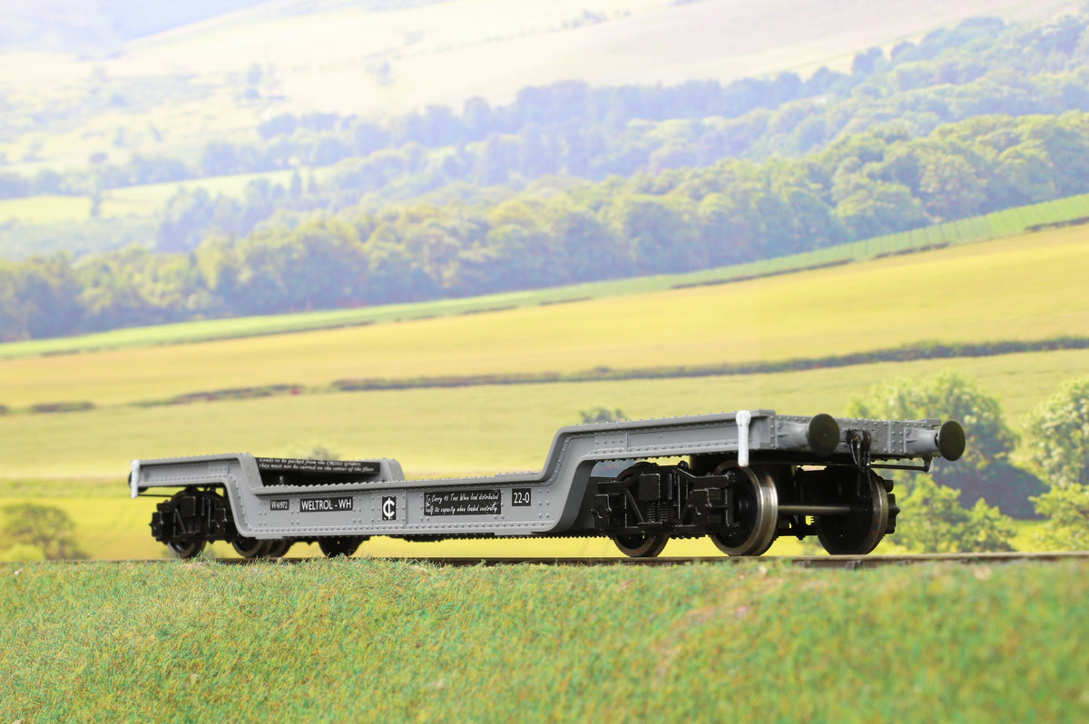 Darstaed D32-13 Finescale O Gauge 45 Ton Bogie Well Wagon BR (W) Grey Re-Spray &#39;W41972&#39;, Limited Edition