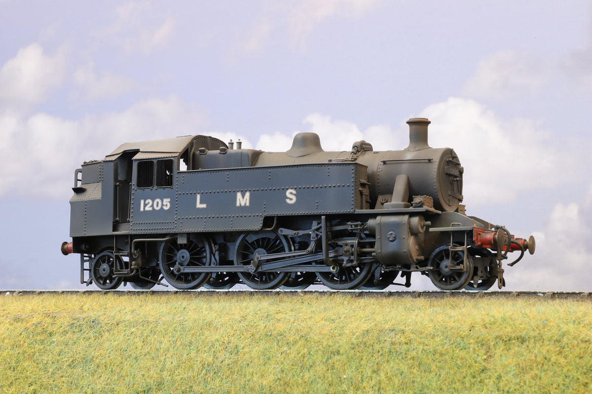 Kit-Built DJH Finescale O Gauge Class 2 Ivatt 2-6-2T LMS Black &#39;1205&#39; Weathered