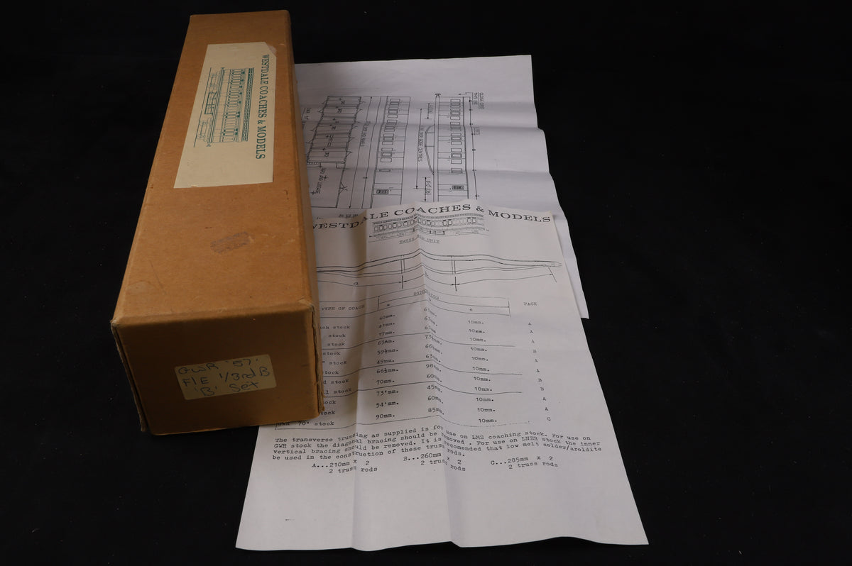 Westdale Finescale O Gauge GWR 57&#39; Flat Ended 1st/3rd Brake (B Set Coach) Kit