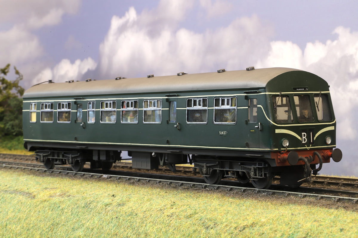 Workshop Sancheng/Brassworks Finescale O Gauge Class 101 2-Car DMU Green (Speed Whiskers) Weathered