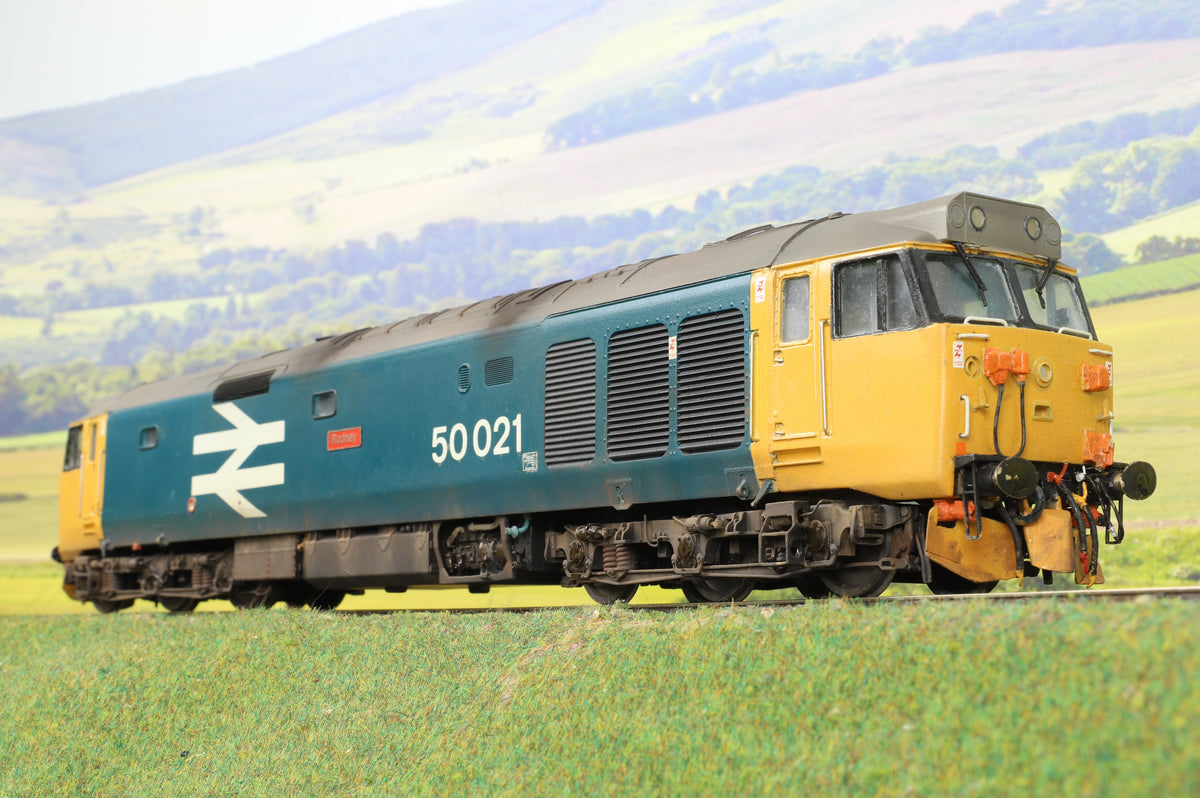 JLTRT Kit Built Finescale O Gauge Class 50 BR LL Blue &#39;50021&#39; &#39;Rodney&#39;, Weathered by Neil Armitage