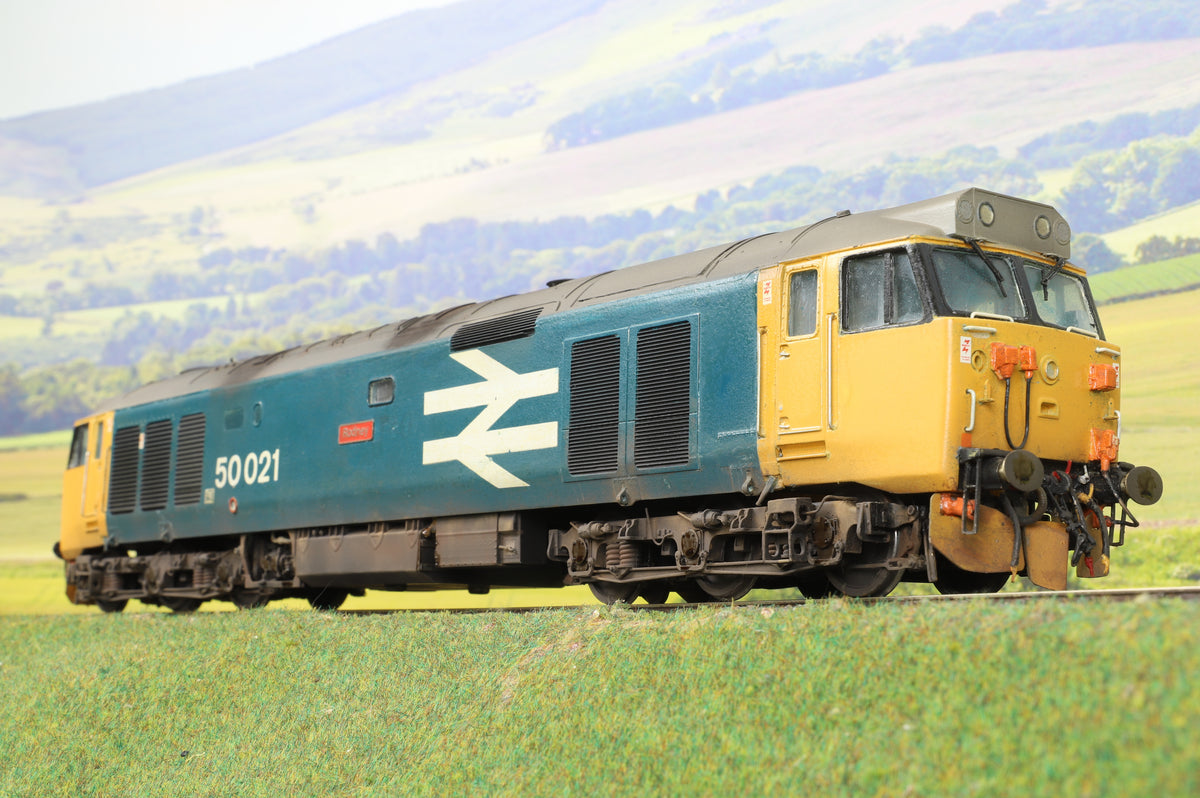 JLTRT Kit Built Finescale O Gauge Class 50 BR LL Blue &#39;50021&#39; &#39;Rodney&#39;, Weathered by Neil Armitage