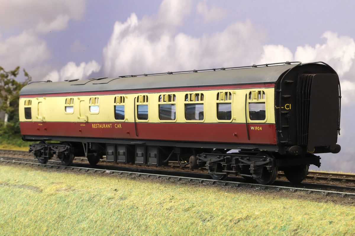 Finescale O Gauge MK1 Restaurant Buffet (RB) No. W1904, BR Blood & Custard (Brass Construction)