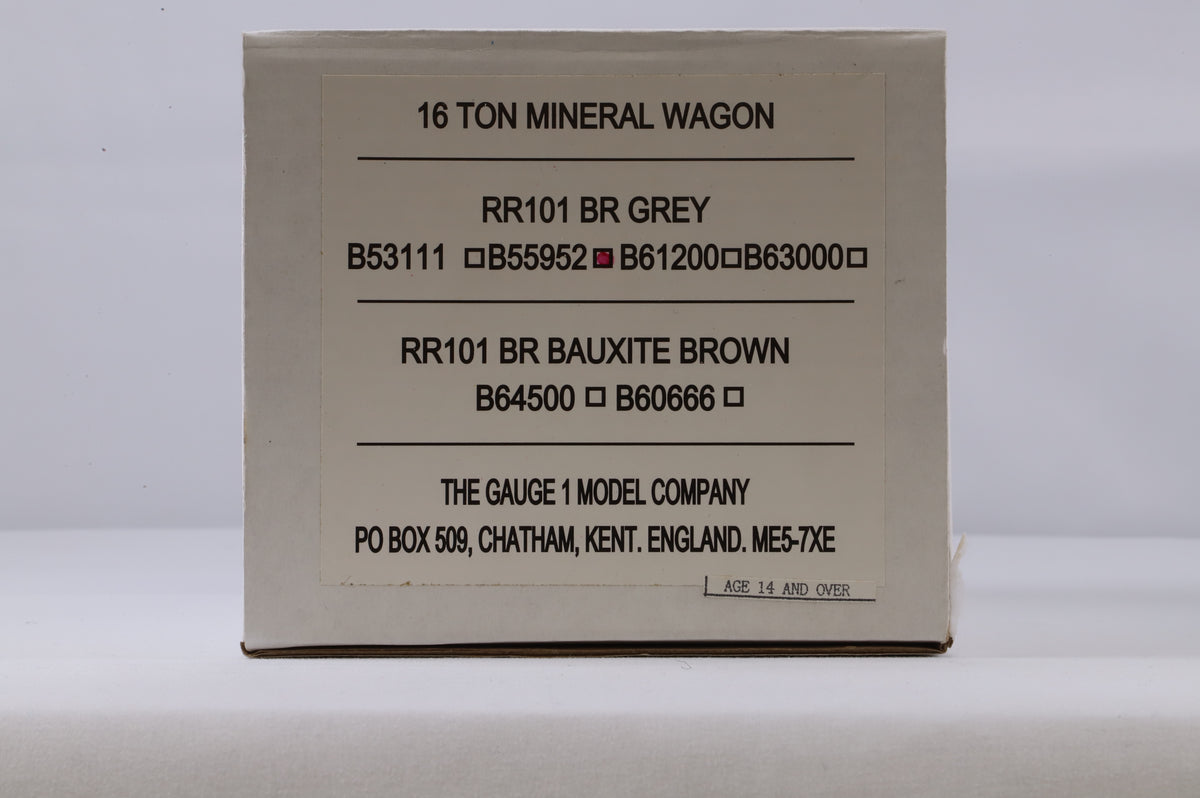 The Gauge 1 Model Company 1:32 (45mm Gauge) 16 Ton Mineral Wagon RR101 BR Grey B61200