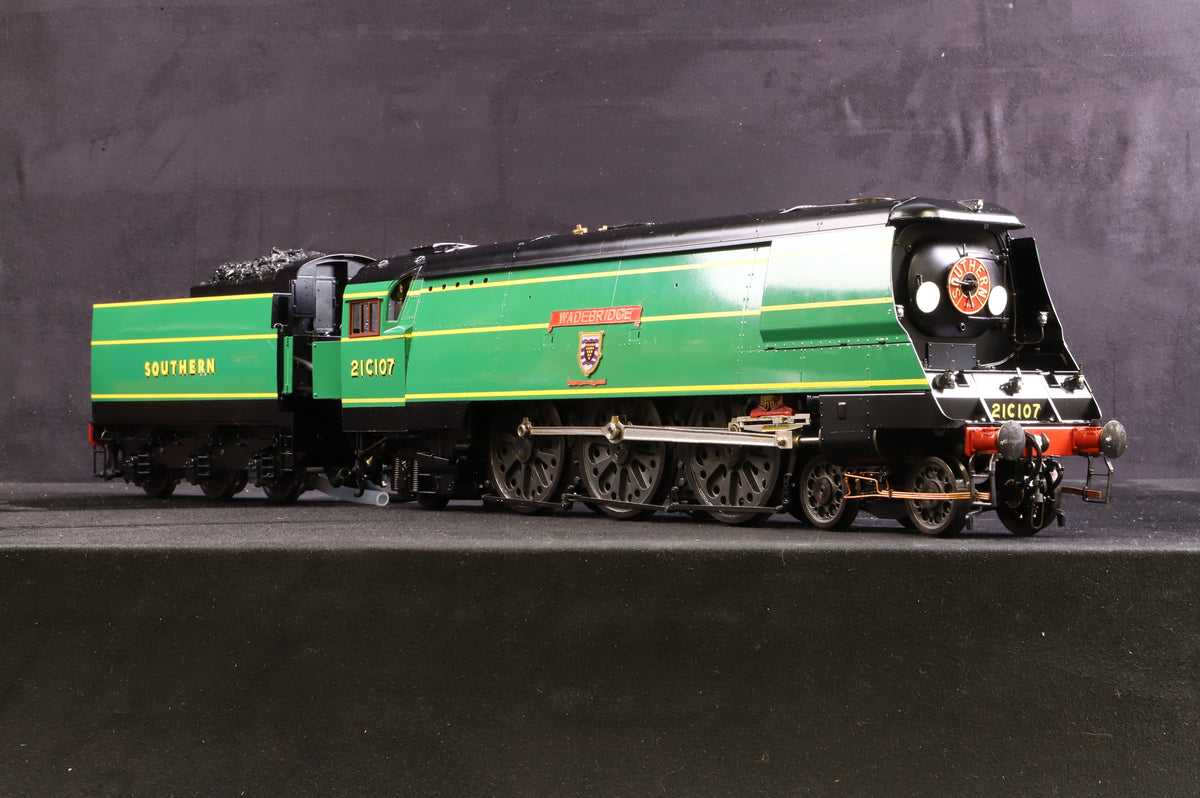 Aster Kit-built Gauge 1 Live Steam West Country Light Pacific 'Wadebridge' No. 21C107, Southern Malachite Green