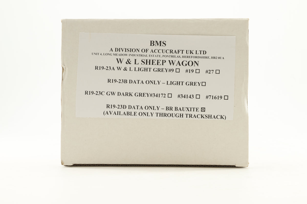 BMS/Accucraft 16mm Scale (45mm Gauge) W&L Sheep Wagon R19-23D BR Bauxite